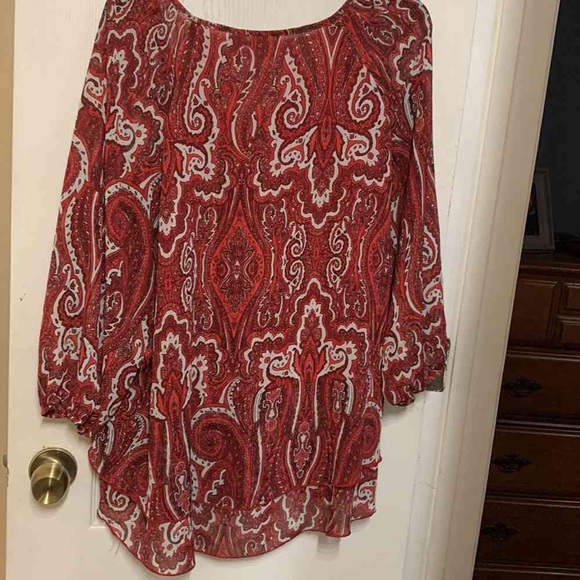 Tops - Paisley Red Women's Top